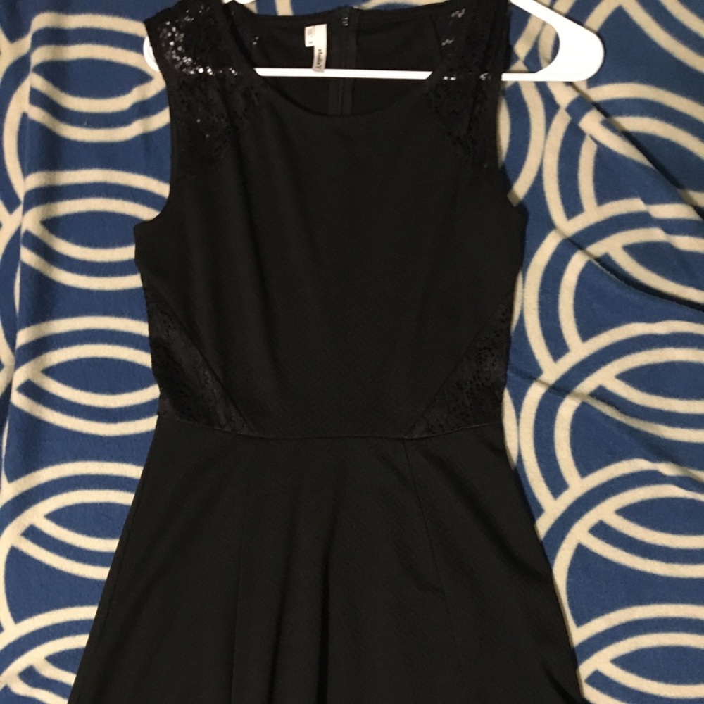 Black and lace skater dress